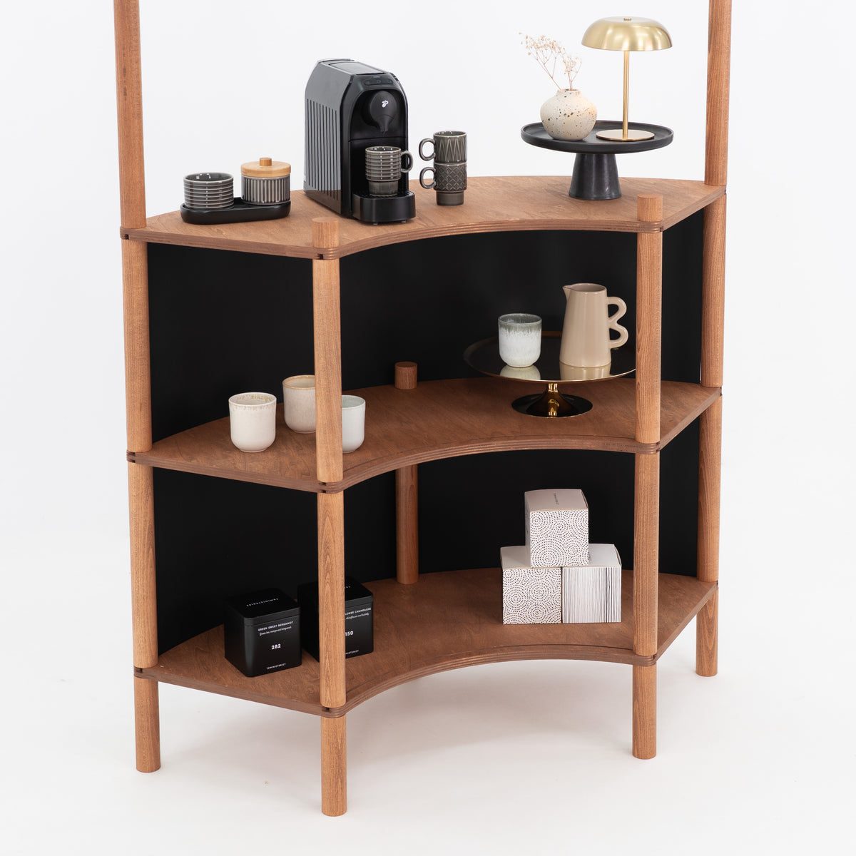 Support de service client en bois courbé BC-07-CF | café + couleur personnalisée