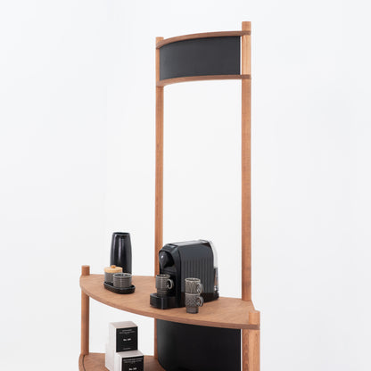 Curved Wooden Customer Service Stand BC-07-CF | coffee + custom color