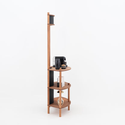 Curved Wooden Customer Service Stand BC-07-CF | coffee + custom color