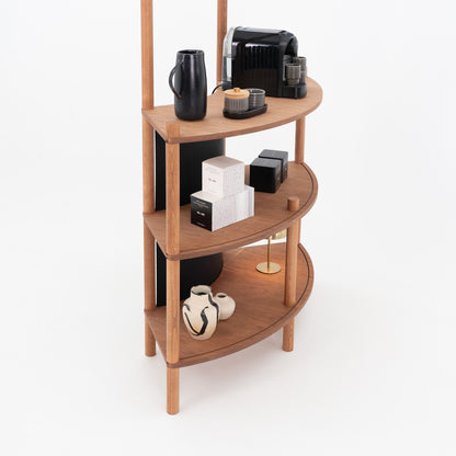 Curved Wooden Customer Service Stand BC-07-CF | coffee + custom color