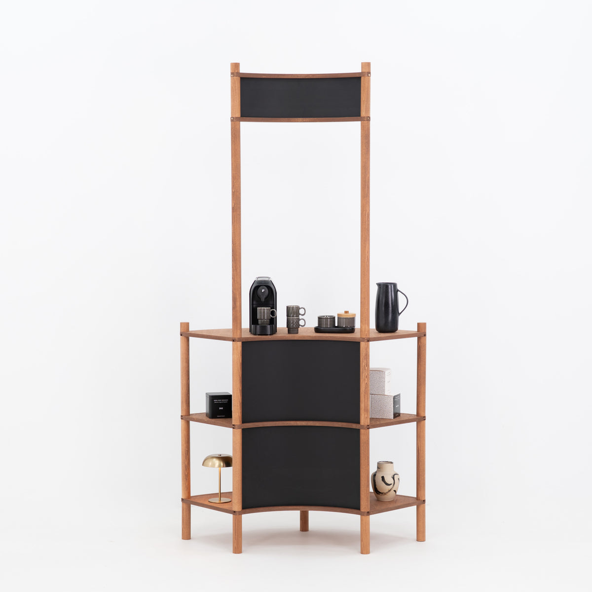 Support de service client en bois courbé BC-07-CF | café + couleur personnalisée