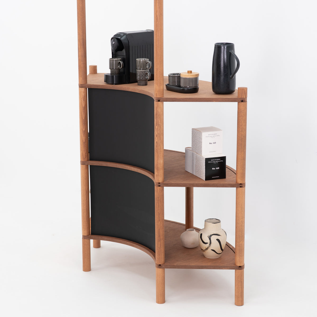 Support de service client en bois courbé BC-07-CF | café + couleur personnalisée