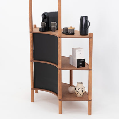 Curved Wooden Customer Service Stand BC-07-CF | coffee + custom color