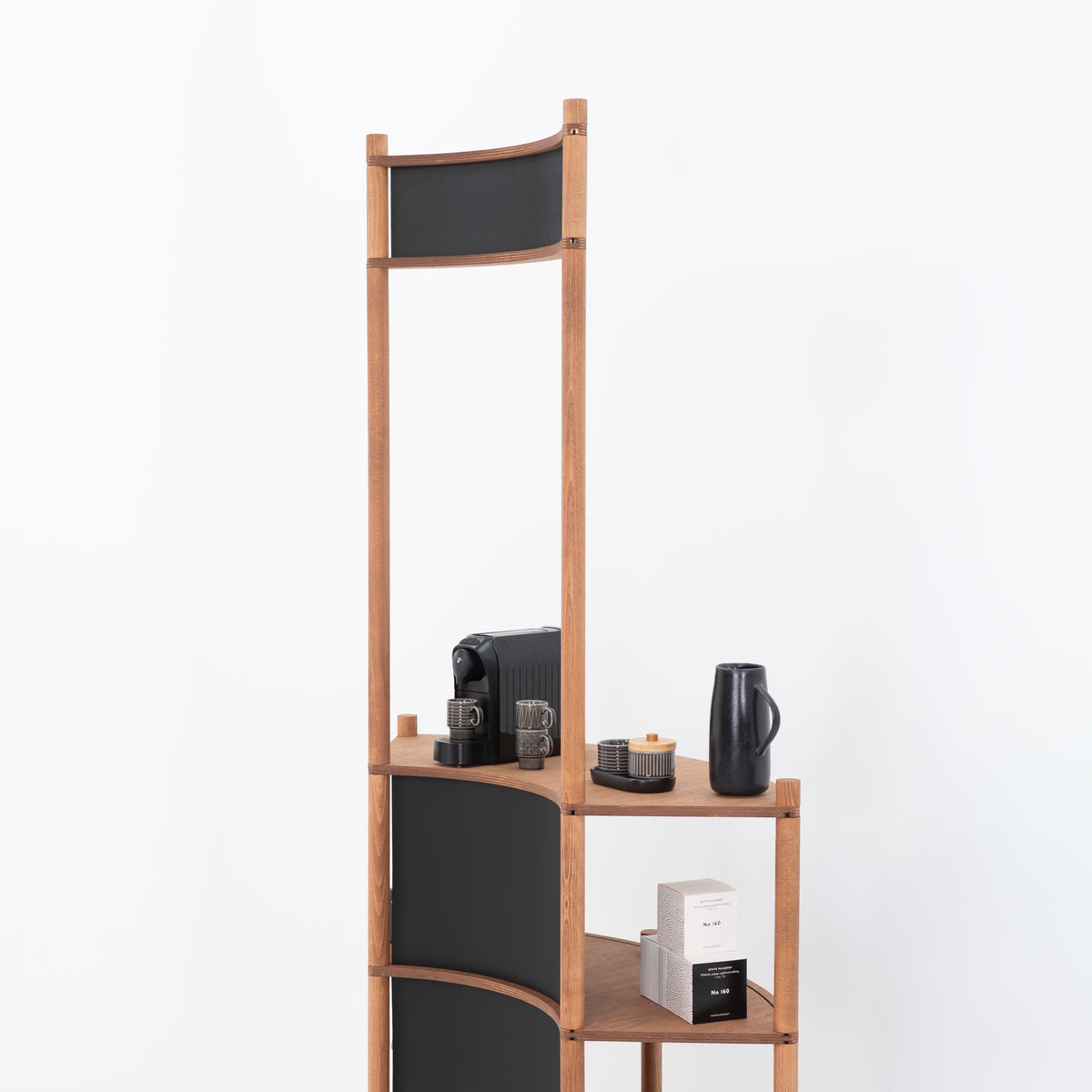 Support de service client en bois courbé BC-07-CF | café + couleur personnalisée