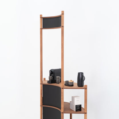 Curved Wooden Customer Service Stand BC-07-CF | coffee + custom color