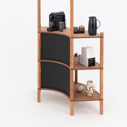 Curved Wooden Customer Service Stand BC-07-CF | coffee + custom color