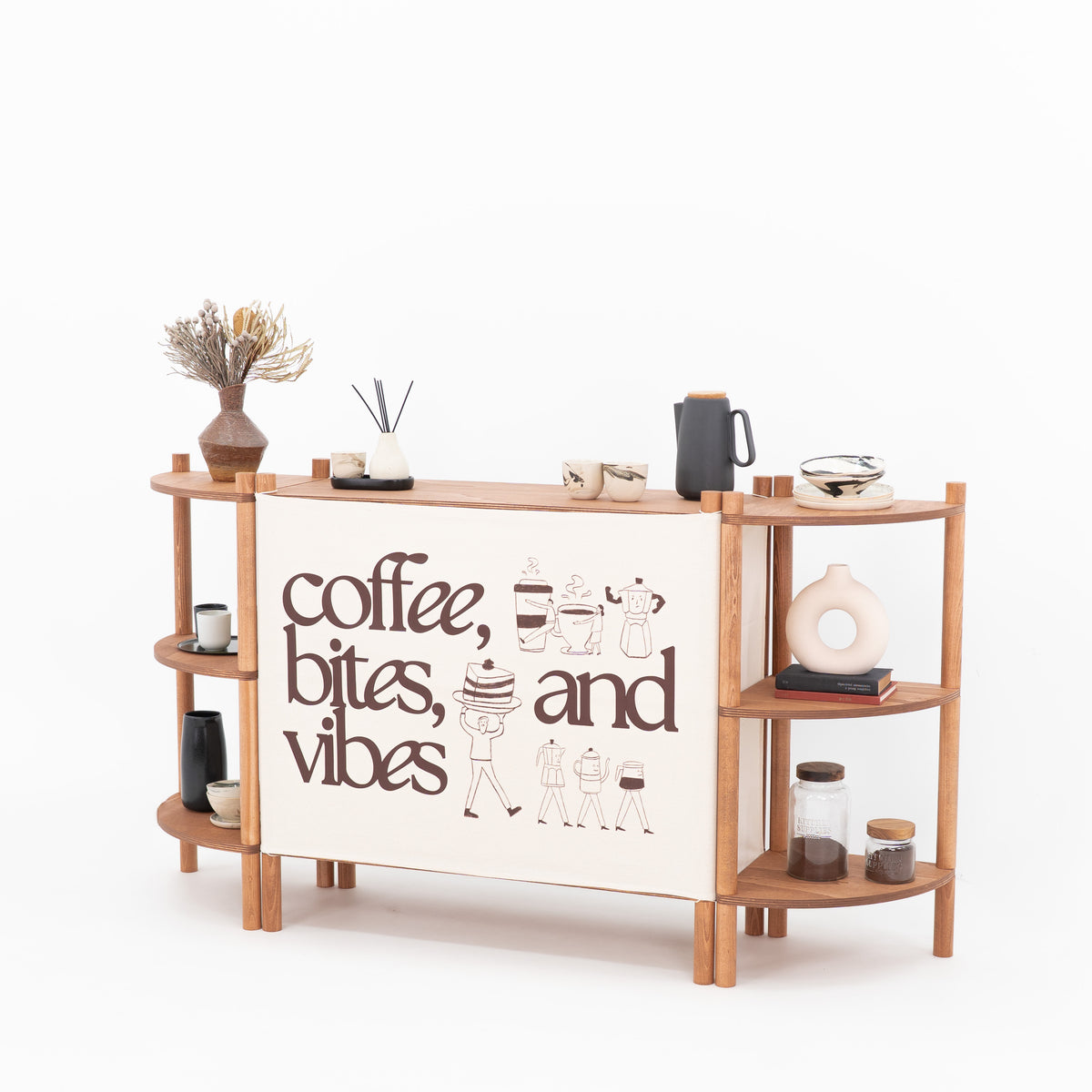 Ensemble de stands modulaires Tokyo | couleur café