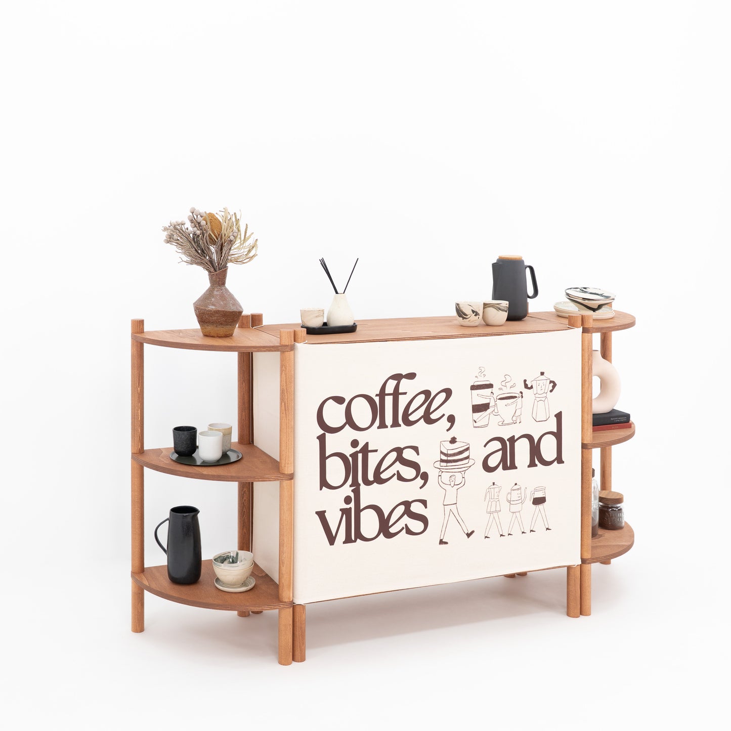 Modułowe stoisko Tokyo | kolor kawowy