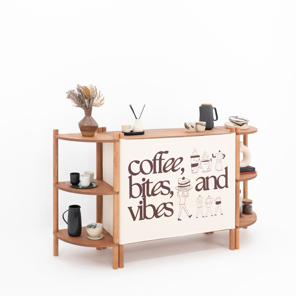 Ensemble de stands modulaires Tokyo | couleur café