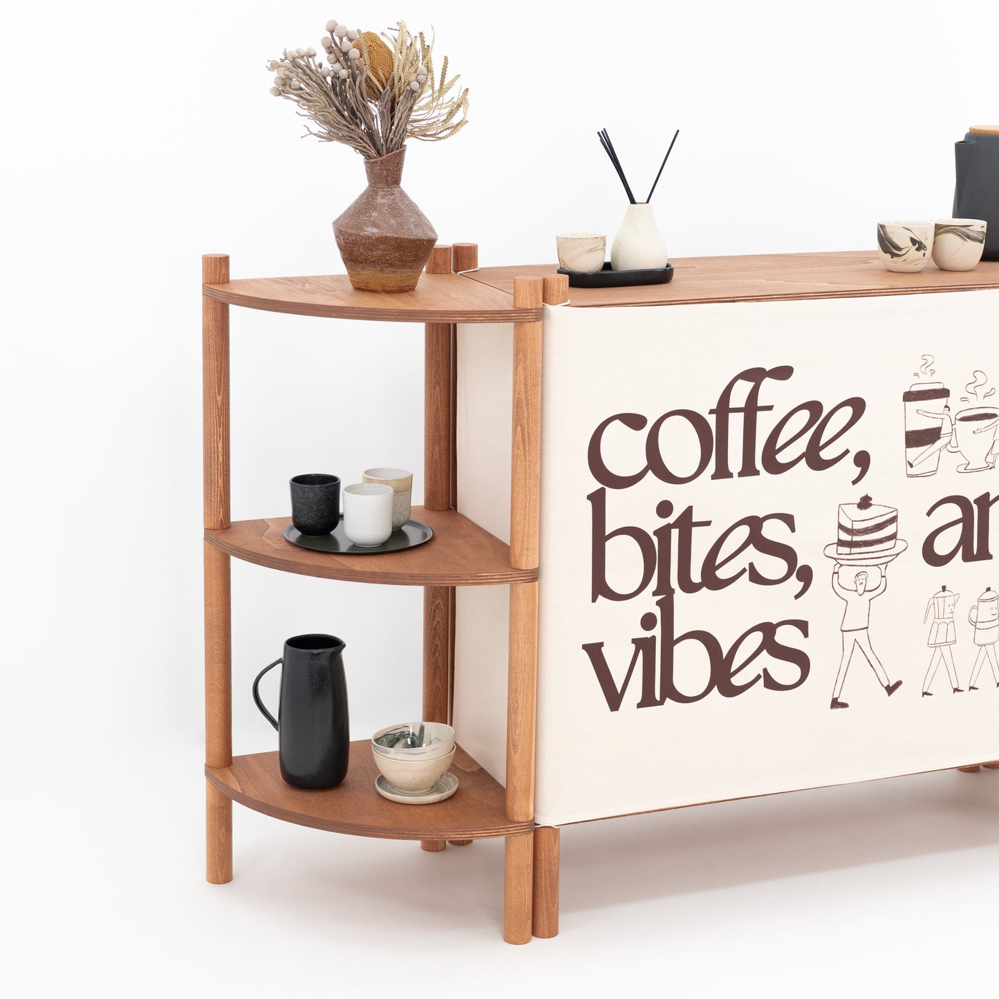 Modułowe stoisko Tokyo | kolor kawowy