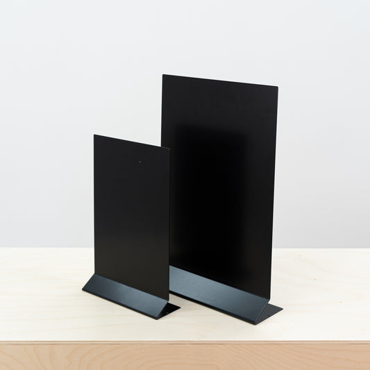 SAMPLE SALE | Set of 2 metal magnetic table top sign boards 1x SAP-A4-V-BL and 1x SAP-A3-V-BL No. 16