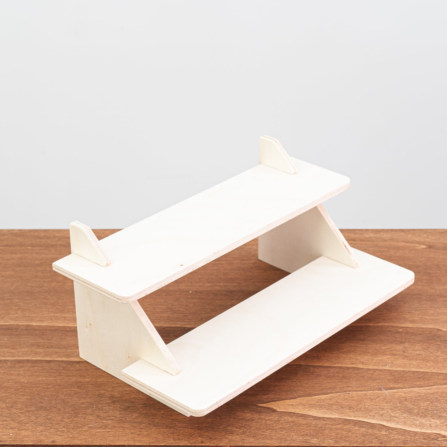 SAMPLE SALE | 2-tired tabletop plywood display stand VAR-12-A-NT No 18