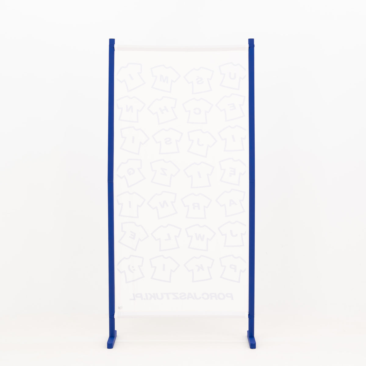 Back view of single display wall with white reverse side