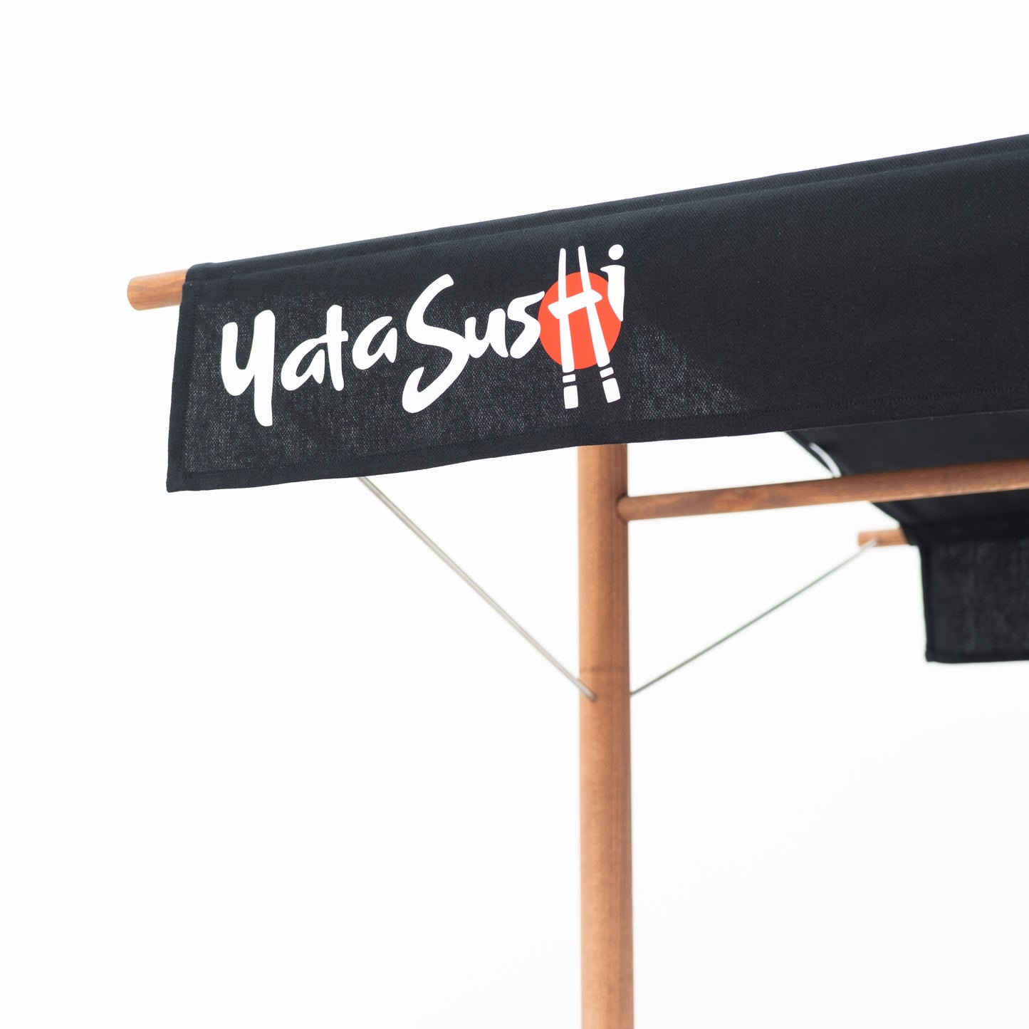 Printed canopy valance on the BC-09-W-ML event cart with a custom brand logo