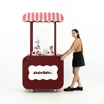 Mobiler Eventwagen VC-33-W-ML mit großen Rädern | Wunschfarbe