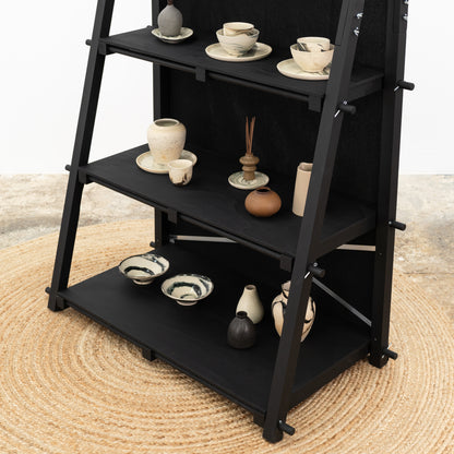 Portable shelving with vertical back VS-05-BL | BLACK color