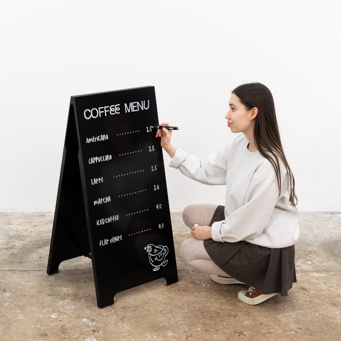 Metal outdoor sandwich board SB-A-B | white or black color