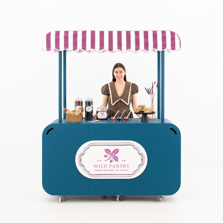 Carretto per eventi con tettoia VC-39-W-ML | colore personalizzato