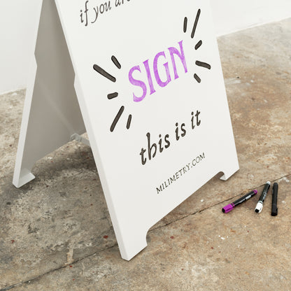 customizable sandwich board sign with logo decals

