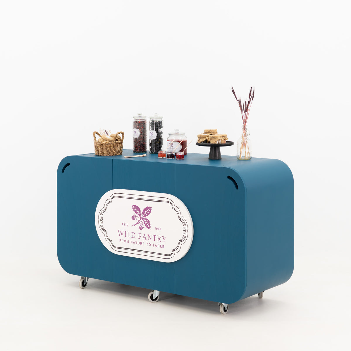 Promotiontheke mit Logo VC-38-W-ML, Schrägansicht