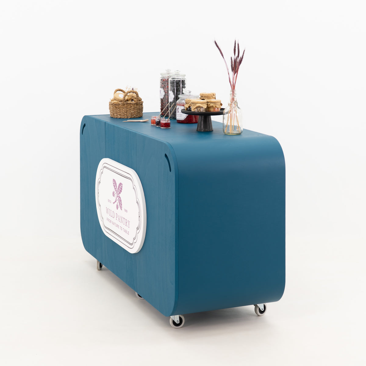 Promotiontheke mit Logo VC-38-W-ML, Seitenansicht
