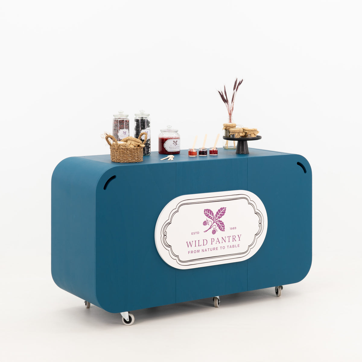 Promotiontheke mit Logo VC-38-W-ML, Schrägansicht