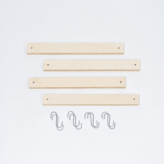 4 sign plates with hooks VAS-02-NT for shelving units, personalized with your text.