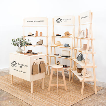 Shelving and checkout combo for market stalls

