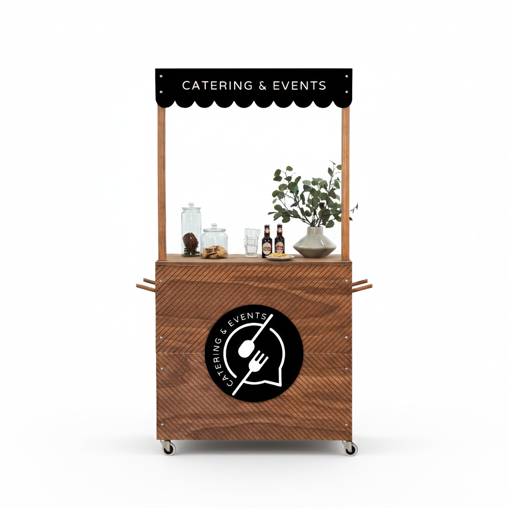 Kiosk Cart VC-16-W-E-CF | coffee and black color