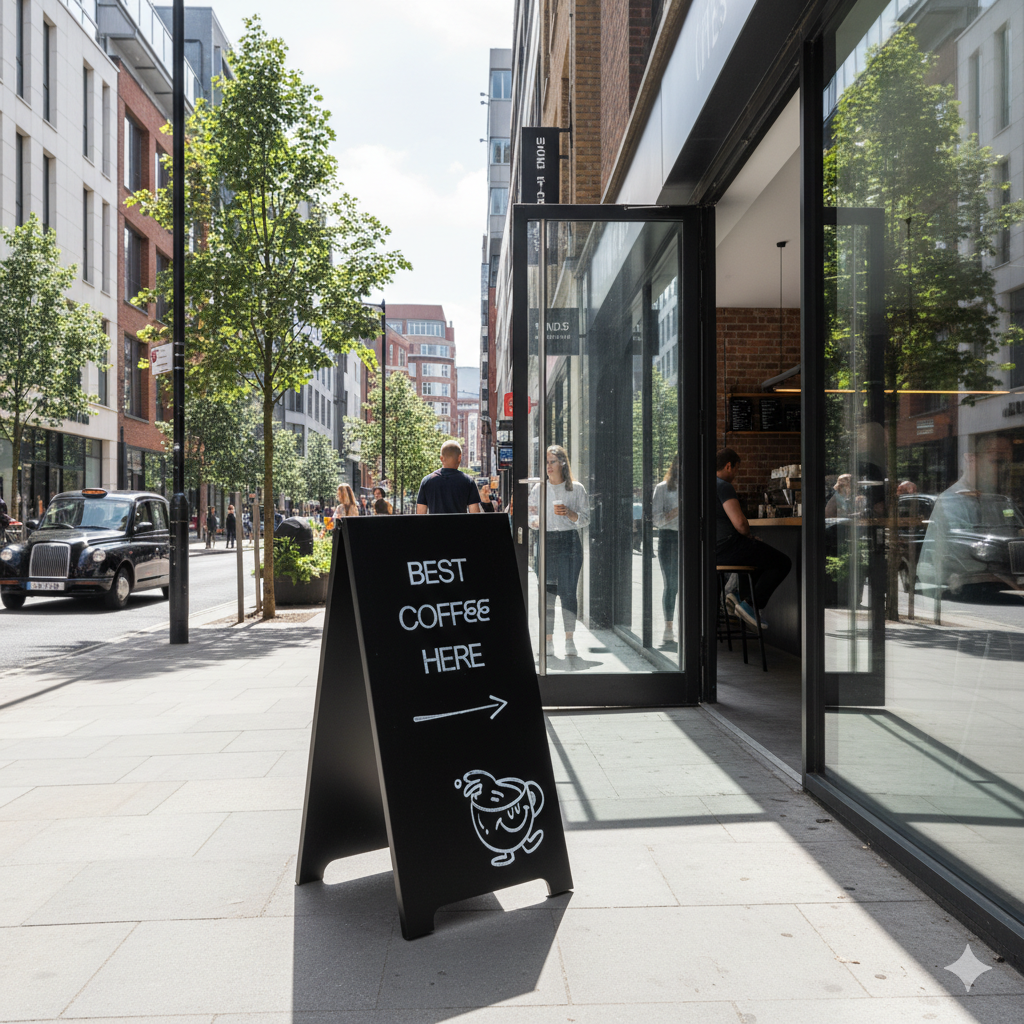 Metal outdoor sandwich board SB-A-B | black color