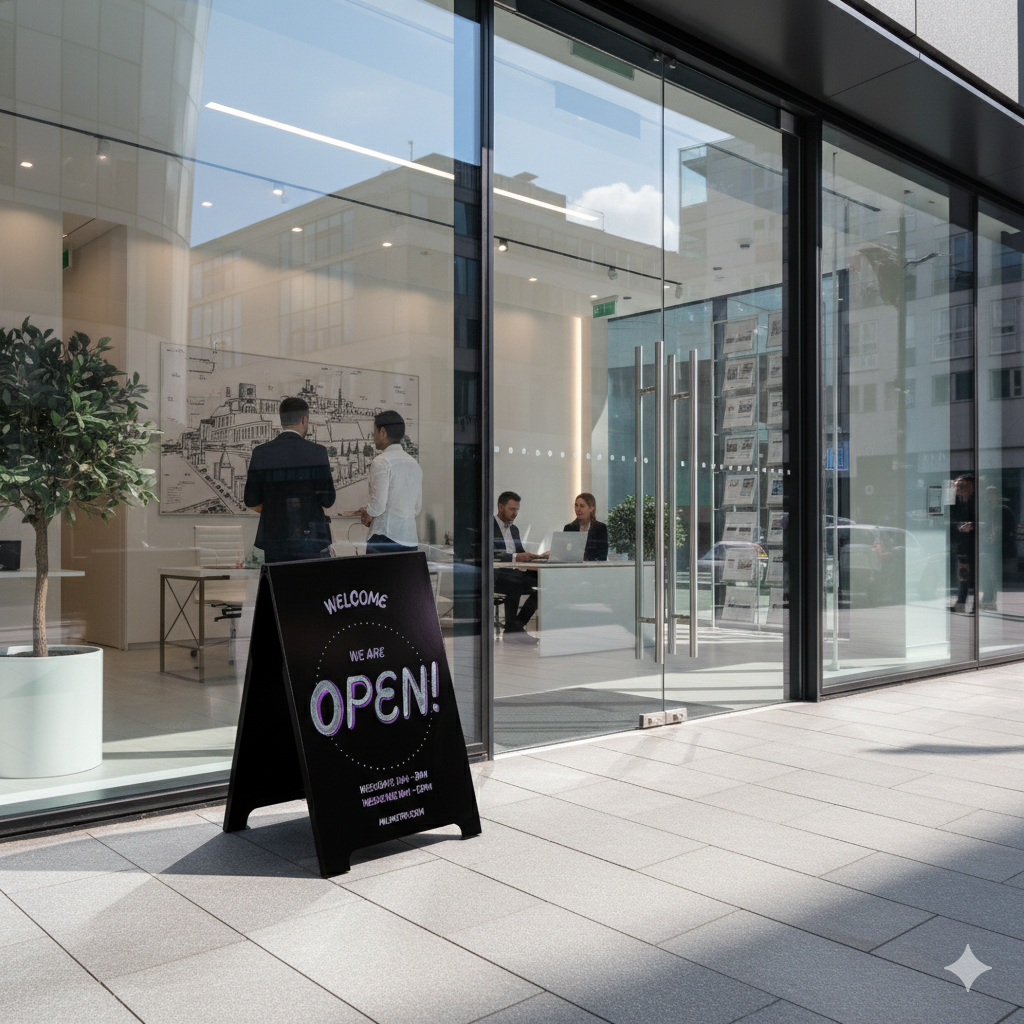 Metal outdoor sandwich board SB-A-B | black color