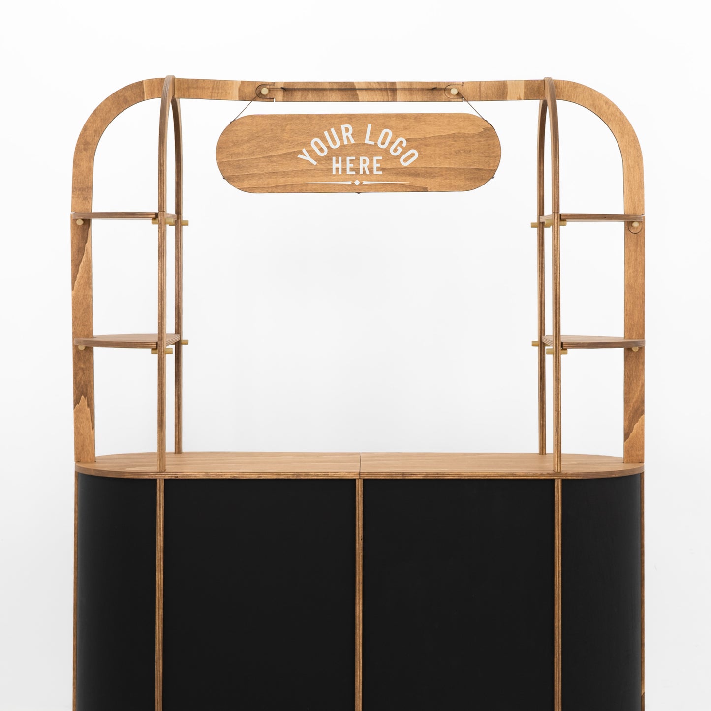 Owalna tablica z logo | kolor kawy