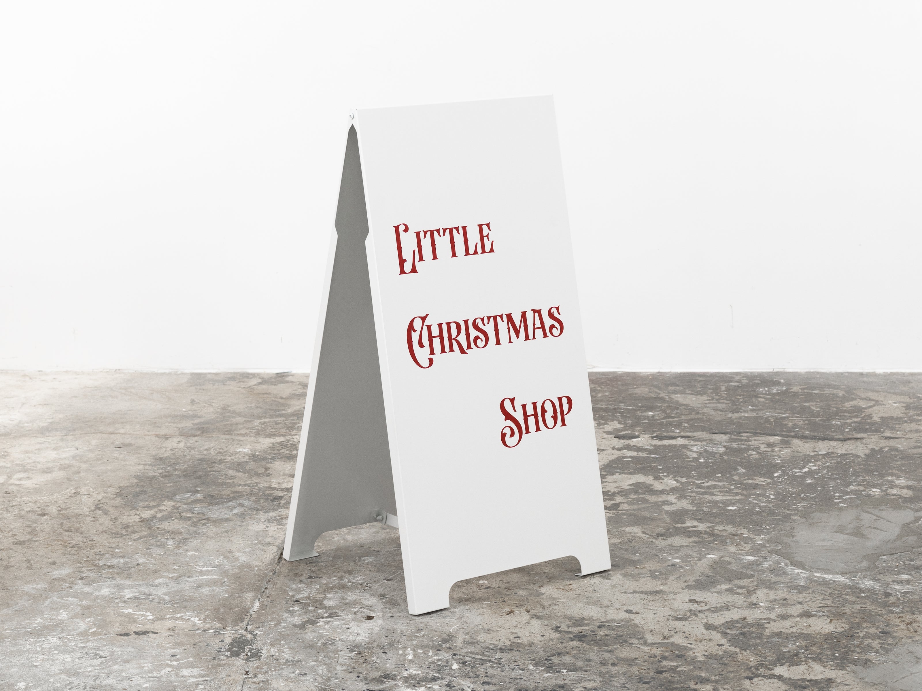 Little Christmas Shop sandwich board sign by Milimetry