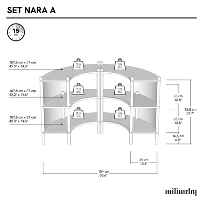 Nara Curved Checkout Counter Bundle | natural color