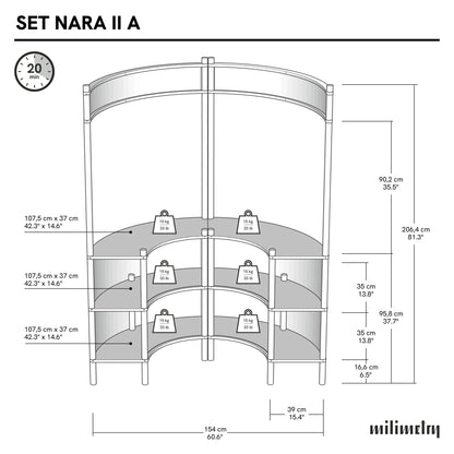 Nara II curved customer service station | coffee + custom color