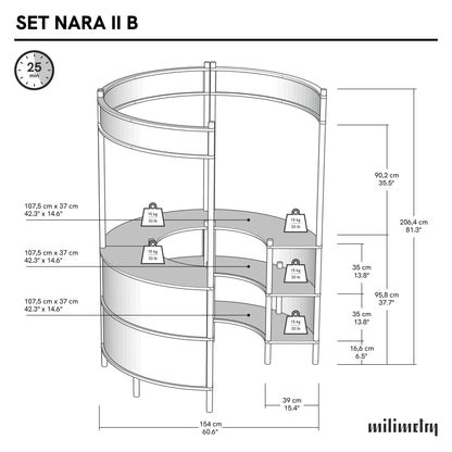 Nara II curved customer service station | coffee + custom color