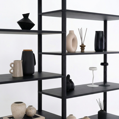 Double Shelving Unit BS-02-A-BL | black color