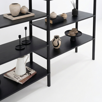 Double Shelving Unit BS-02-A-BL | black color