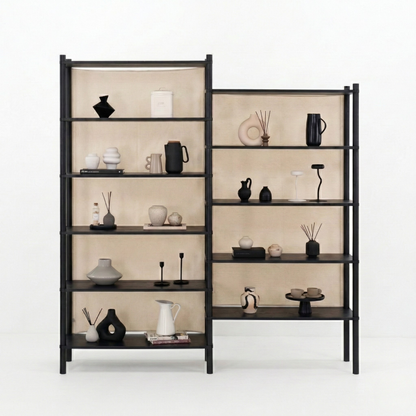 Double Shelving Unit BS-02-A-BL | black color