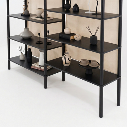 Double Shelving Unit BS-02-A-BL | black color