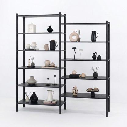 Double Shelving Unit BS-02-A-BL | black color