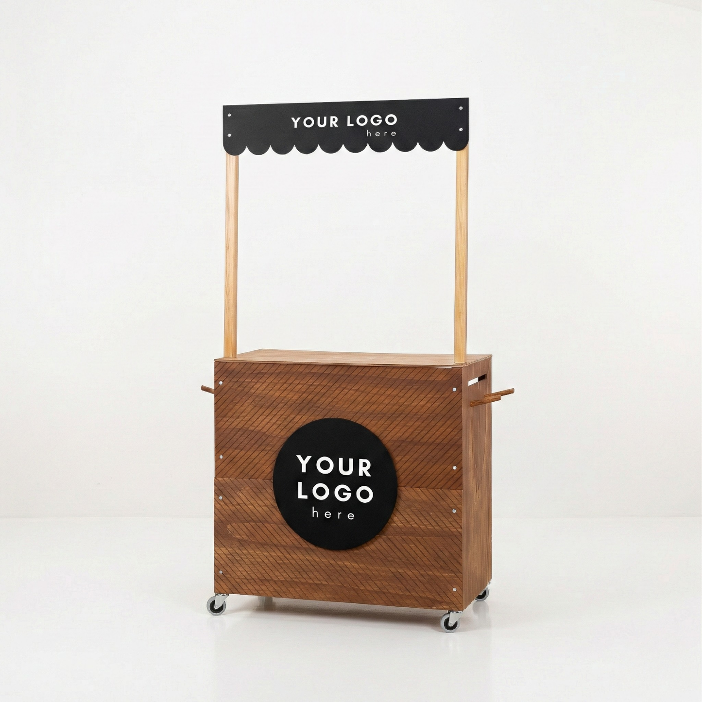Kiosk Cart VC-16-W-E-CF | coffee and black color