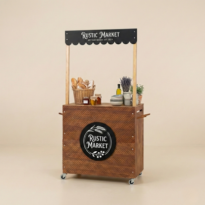 Kiosk Cart VC-16-W-E-CF | coffee and black color