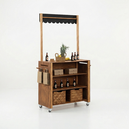 Kiosk Cart VC-16-W-E-CF | coffee and black color