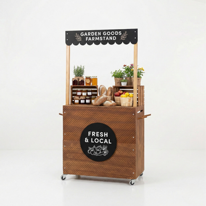 Kiosk Cart VC-16-W-E-CF | coffee and black color