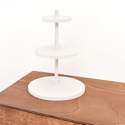 3-tier display platter VAR-13-WT | white color