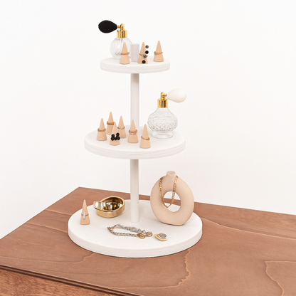 3-tier display platter VAR-13-WT | white color