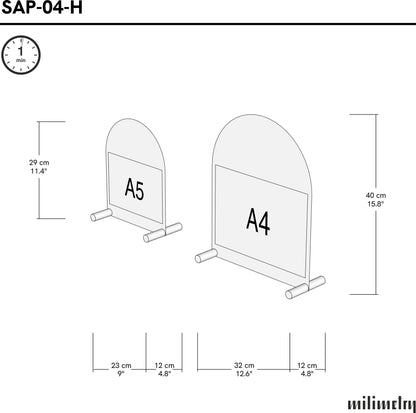 Magnetic Tabletop Arch Sign Boards SAP-04-H-WT | white color