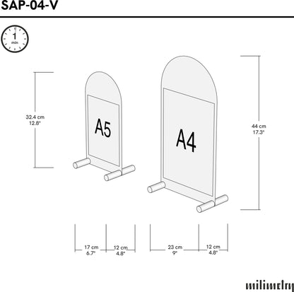 Magnetic Tabletop Arch Sign Boards SAP-04-V-WT | white color