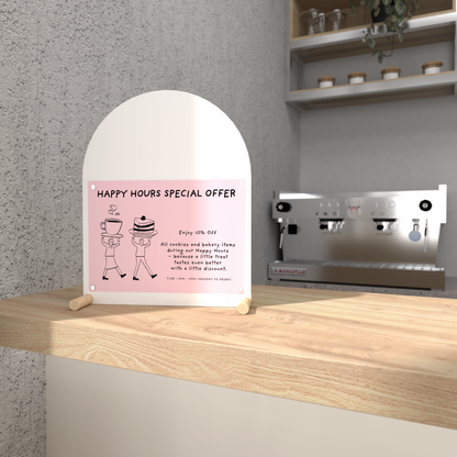 Magnetic Tabletop Arch Sign Boards SAP-04-H-WT | white color